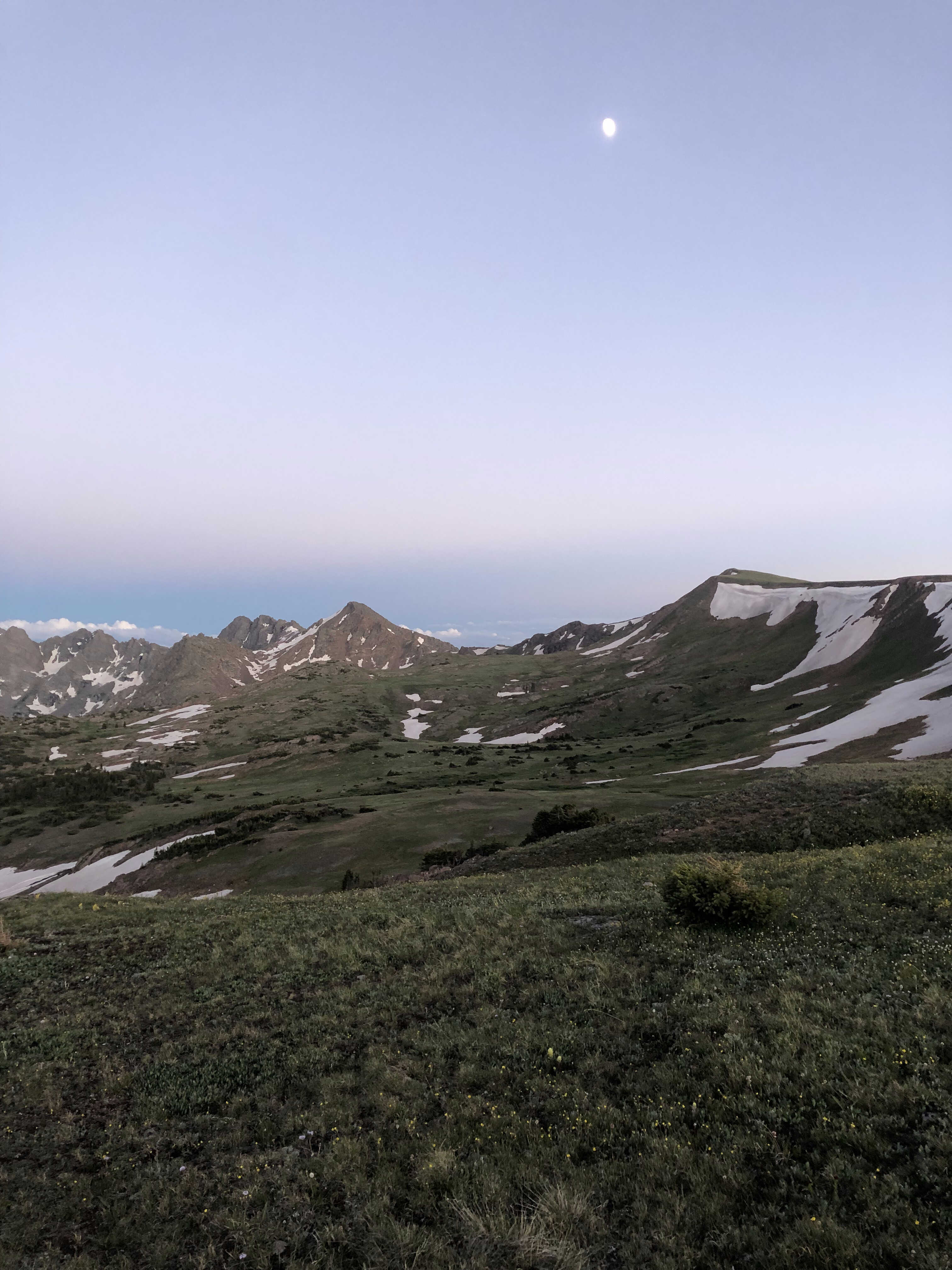 Sunset falls on Meridian Peak in the Eagles Nest Wilderness.